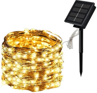 Lichtdraad Kerstverlichting - 30 Meter - Zonne-energie - Warm Wit - Solar Verlichting