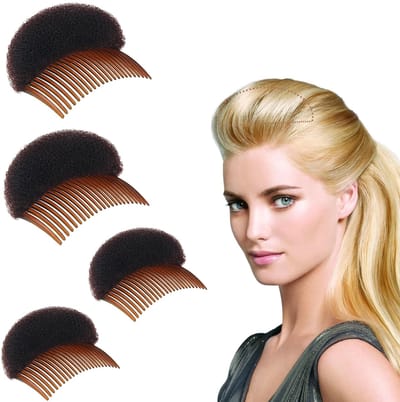 Dailygoods- Haarclip Hoogwaardig Mat - Volume Bump Inzetstuk - Onzichtbare Haarspeld - Valse Haarpad - Accessoires voor Vrouwen - Set van 4 - Haarkussen