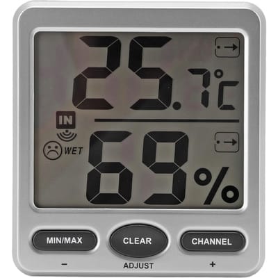 Kamerthermometer Groot Scherm Comfortniveau-indicator 24 Uurs Record Hoge Nauwkeurigheid Vochtigheidssensor black