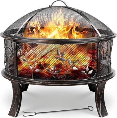 Vuurkorf - Open Haard - Hout Branden - Met Vonkscherm - Buiten