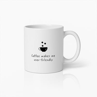 330ml Koffiemok - 'Coffee Makes Me User-Friendly' Grappige Quote Beker voor Koffieliefhebbers
