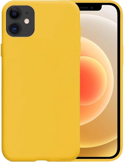 Hoesje - Geschikt voor Apple iPhone 12 Mini - Sterk & Shockproof - Hoes Cover - Siliconen Case - Telefoonhoesjes - Geel