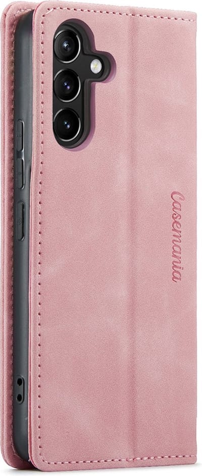 CaseMania Bookcase hoesje geschikt voor Samsung Galaxy A35 - Effen Roze - Kunstleer