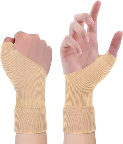 1 Paar Polsbrace met Duimspalk – Polssteun & Duimbrace voor Handen - Pijnverlichting, Artritis Therapie en Handondersteuning - Beige
