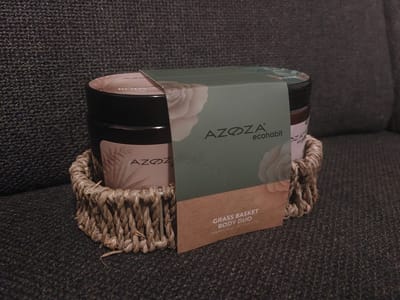 Azoza Ecohabit Beauty Cadeauset - 2-delige Lichaamsverzorging Geschenkset in Mandje | Body Scrub en Body Butter - Beautycadeau