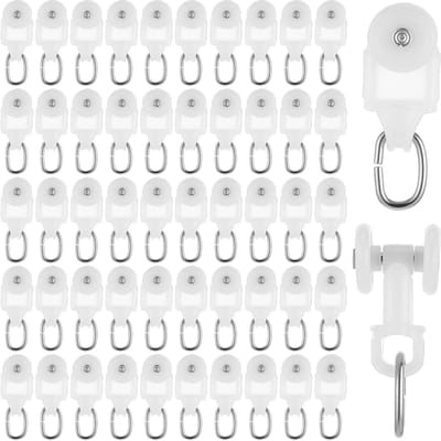 50 stuks gordijnrails - gordijnaccessoires - katrolrails - plafondrailhaken - zware rolhaken - geschikt voor thuis, kantoor, hotel en andere omgevingen - wit