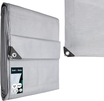 Beschermhoes - Afdekzeil - Buitenbescherming - Waterdicht UV-bestendig - 5 x 8 meter - Zilver