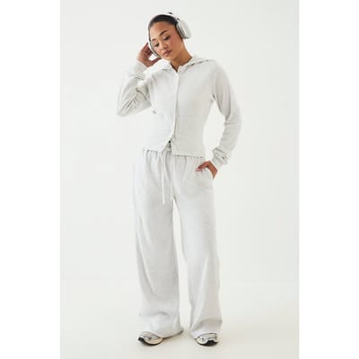 Dames Dsgn Studio Zware Geribbelde Rechte Pijp Joggingbroek | Asgrijs | Maat: XS