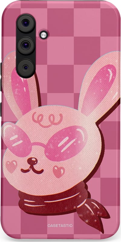 Casetastic Hoesje Geschikt voor Samsung A54 (5G) - Stijlvolle Beschermende Duo-layer Case - Luxe konijntje