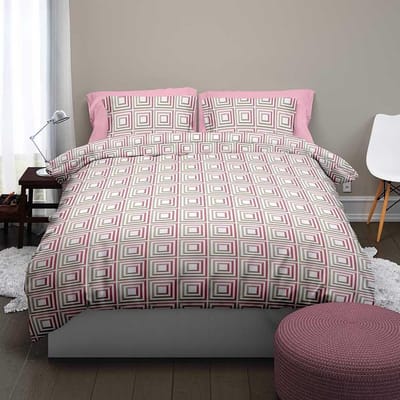 Satin d'Or dekbedovertrek Tiles Rose-240x200/220