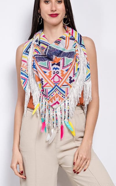 Ibiza Hippy bohemia sjaal gekleurd met kraaltjes