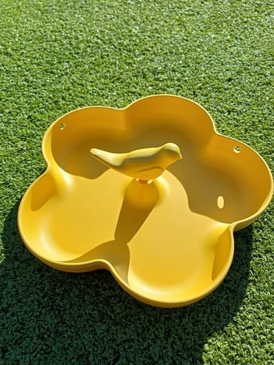 Vogel Voederschaal Bloemvorm Geel 23,3x22,7 cm – Hangend of Staand te Gebruiken