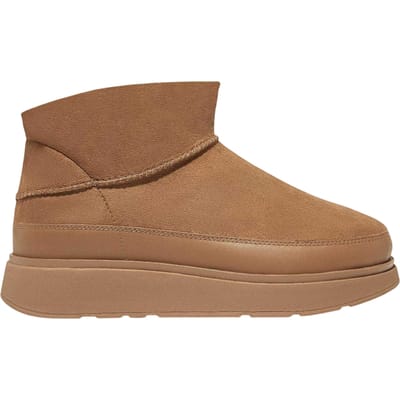 Fit Flop Leren platte laarzen voor dames (Tan)