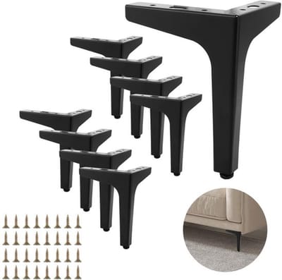 Allecto - Meubelpoten - Metalen bankpoten - 17 cm - Zwart - Kastpoten