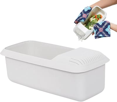 Magnetron Pastakoker - Noedelmaker Keukengerei - Snel Pasta Koken - Dubbele Functie Opbergdoos - 29 x 14 x 11 cm