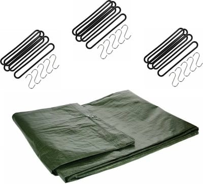 Talentools - Afdekzeil groen 3x4 meter met 15x spanrubbers en S-haken