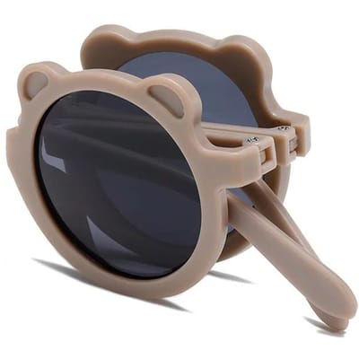 Nouvelles Lunettes de Soleil Pliantes Ours pour Enfants Lunettes Mignonnes Protection UV pour Garçons Filles Bébé Pare-Soleil Gafas De Sol Mujer gray