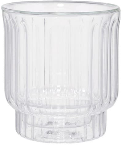 Dubbelwandig latte glas met groeven CHiATO, 300 ml – Transparant