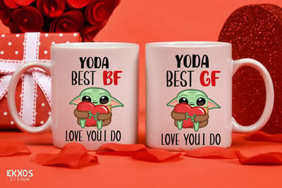 Yoda Best BF&GF Love you mok - Valentijn cadeautje voor hem - Valentijn cadeautje voor haar - Valentijnsdag - Verjaardag cadeau - Cadeau voor man - Cadeau voor vrouw - Grappige cadeaus - Mokken - Theeglazen - Koffiebeker