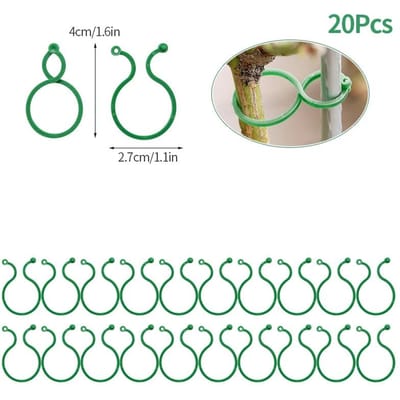 Lot de 20, 50 ou 100 attaches en plastique pour vignes de jardin, attaches pour plantes, anneaux, crochets, outils de support Green beige