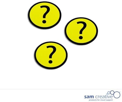 Sam Creative Magnetisch Symbool Vraagteken 3x3 cm geel