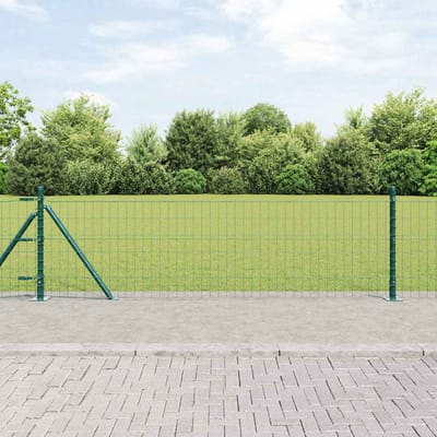 vidaXL - Euro-hek - met - betonnen - voetstuk - 10 - x - 0,4 - m - PVC-Coated - Staal - Mesh