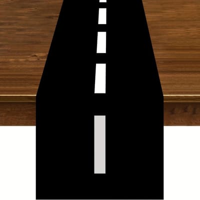 Zwart-witte Tafel Runner in Racebaanstijl voor Tafel in Huis, Herbruikbaar, voor Boerderij Keuken Eettafel, Feestdecoratie 150x33cm