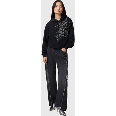 AllSaints Flow Emb Pippa Hoody Black Taglia: S | Felpe con cappuccio Outlet | Donna | Nero
