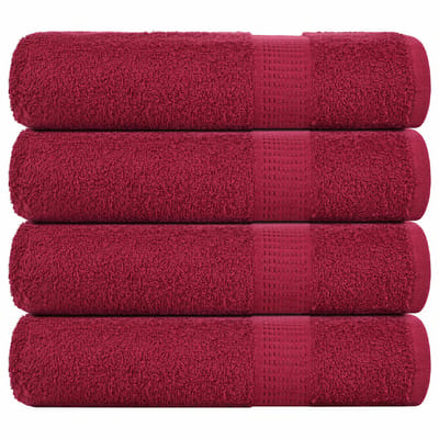 vidaXL - Douchehanddoeken - FROGN - 4 - st - 70x140 - cm - 360 - g/m² - bordeaux
