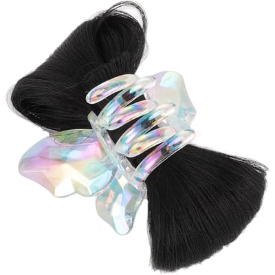 2 stuks Bowknot Pruikklemmen Stevige Nep Haar Knotten Klem Pruik Haar Strik Haarstuk Decoratieve Haarstyling zwart