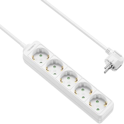 Stekkerdoos - 5-voudig - 10 meter - Wit - Allteq