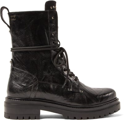 Lazamani - Lex Dames Veterboots Leer Black - Maat 37