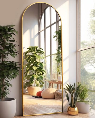 Grote Vloerspiegel met Standaard – Volledige Lengte Wandspiegel voor Slaapkamer of Gang