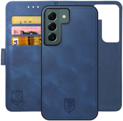 Rosso Element Uitneembaar 2-in-1 Hoesje Geschikt voor Samsung Galaxy S22 Plus | Luxe Portemonnee | Back Cover | Pasjeshouder | Blauw