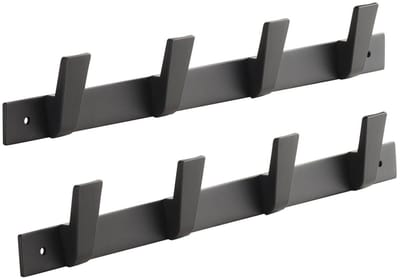 SOTECH Set van 2 Blackline ALBUS-haakrails 345 mm met 4 haken zwart gepoedercoat garderobehaken