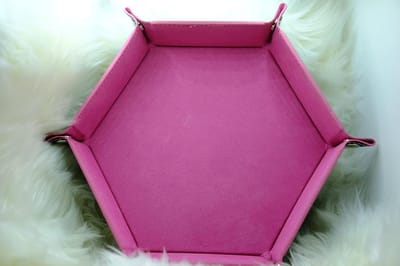 Dobbelstenen Bakje - Bakje Rollen - Spel Beschermen - Fluweel Leer - Drukknoopjes - Roze