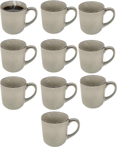 Secret de gourmet Koffiemok - 10x - lichtgroen - keramiek - 420 ml - beker - mokken