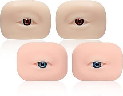 Silicone Oefenwimpers voor Microblading, 4 Stuks 3D Make-up Oefenbord voor Beginners en Tattoo Artists, Ideaal voor Permanente Make-up Training