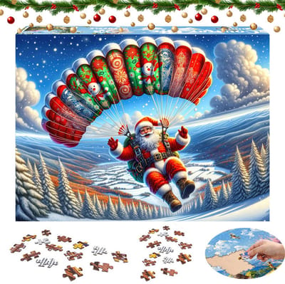 Santa Claus Pinksterpuzzel - Puzzel voor volwassenen - 1000 stukjes - Perfect in elkaar passende puzzel - Letters op de achterkant - Wanddecoratiepuzzel voor thuis - Geschikt voor alle leeftijden - Perfect cadeau voor een kerstfeestje