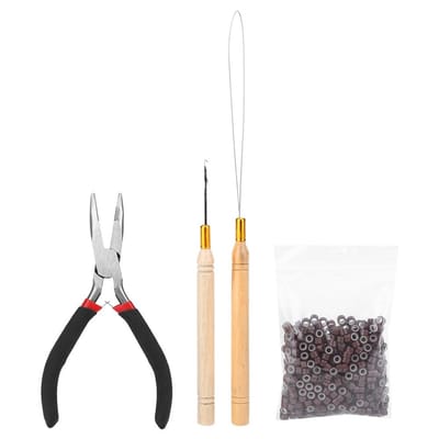 Shopcentral - Haarverlengingsgereedschap - Hair Extensions Tang - 3 Kleuren - Micro Ring Ringen - Perfect voor Pruik Connectie - Inclusief 500 Stuks