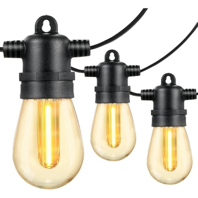 Neoglint 14.63M/ 48Ft A C120V 15W S14 Feestverlichting Onbreekbare Buitenlamp 15+1(Reserve) LEDs zwart