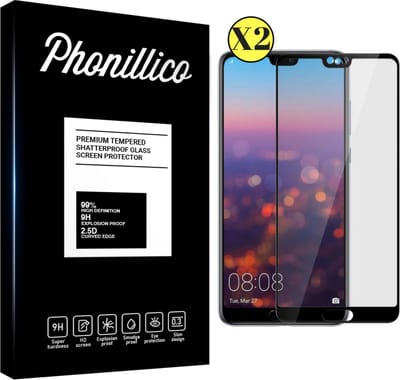 Screenprotector voor Huawei P20 - 2 stuks Beschermglas van glas Transparante glazen schermbeschermfolie met zwarte randen