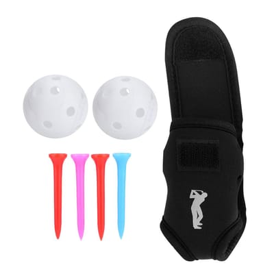 CAITON Sac de Balles de Golf Portable Porte-Outils Golfeur Mini Pochette de Ceinture avec Tees Balles Creuses black