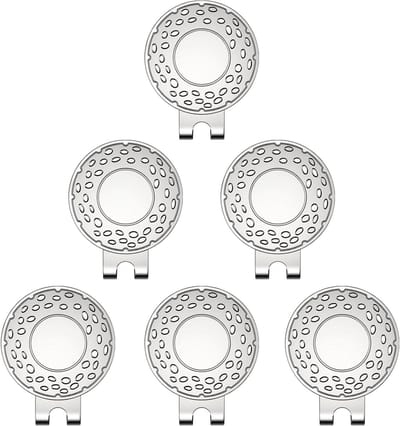 Golf Hoed Clips - Golf Accessoires - Golf Training - Sterke Magneet - 6 Stuks - Zilverkleurig