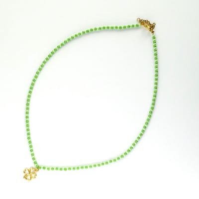 Ketting groentinten met klavertje vier