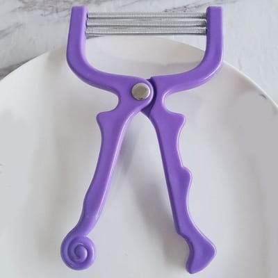 Mini épilateur pour femmes, épilateur de poils du visage, sûr, portable, filetage à ressort, déplumeur pour joues et sourcils, outil de beauté, maquillage à réaliser soi-même violet