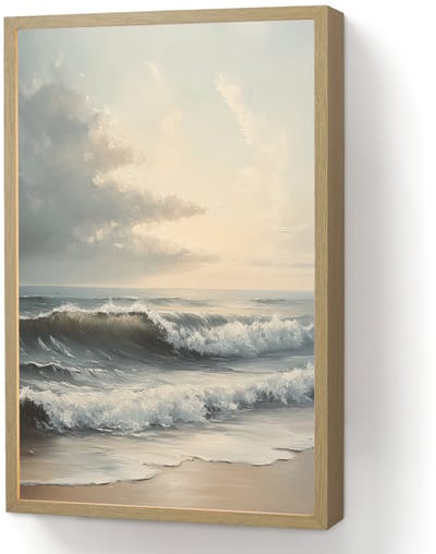 Wandlamp 40x60 cm - Oplaadbaar - Strand - Zee - Zonsondergang - Wandlampen binnen woonkamer - Slaapkamer lamp - Decoratieve nachtlamp - Vloerlamp draadloos