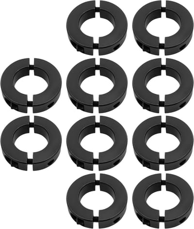10-delige Dubbele Split Clamps met Set Screw voor Gear Fixatie - Stalen Klemmen 45x25x12mm Zwart, Ideaal voor Mechanische Toepassingen en Projecten