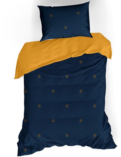 De Witte Lietaer Dekbedovertrek Katoen Satijn Rex - Eenpersoons - 140 x 200/220 cm - Blauw