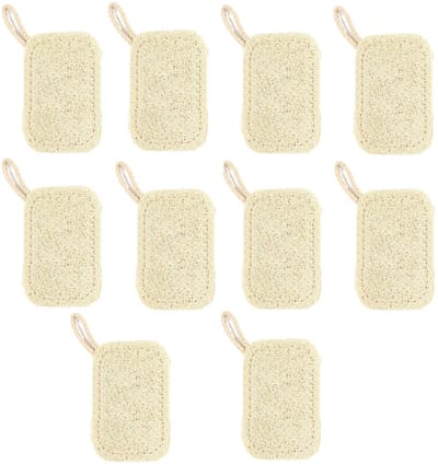 Spons-schuurspons-natuurspons-10 stuks natuurlijke loofah afwasborstels - chemische scrubber voor het zacht reinigen van vaat - kopjes en potten - afwasborstels voor de keuken - 7x9cm